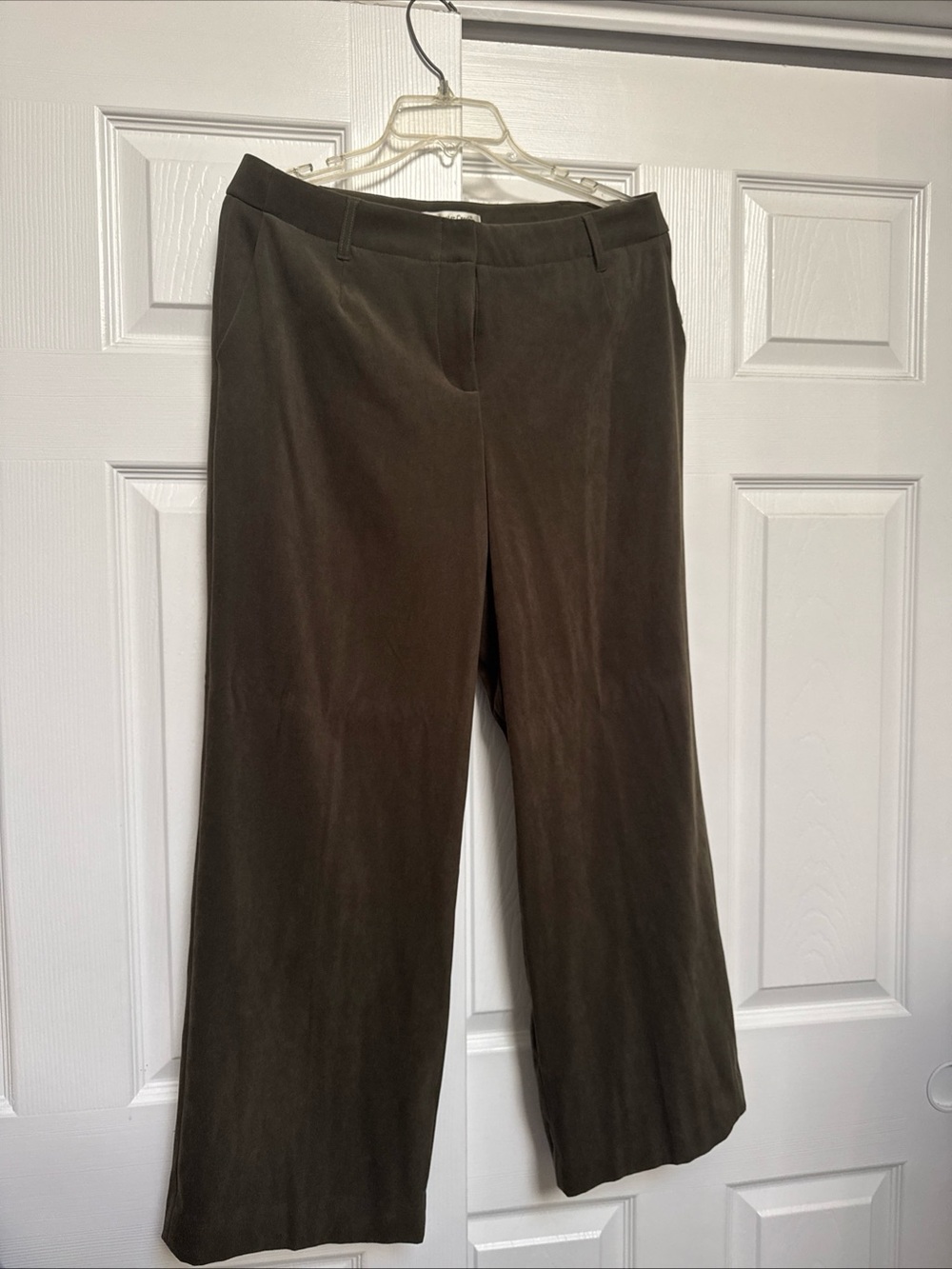 Coldwater Creek Olive Wide-Leg Dress Pants